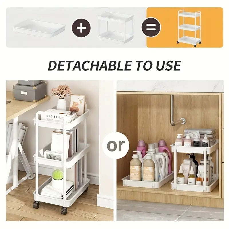 BowLift | 3-Tier Multifunctional Rolling Cart with Wheels