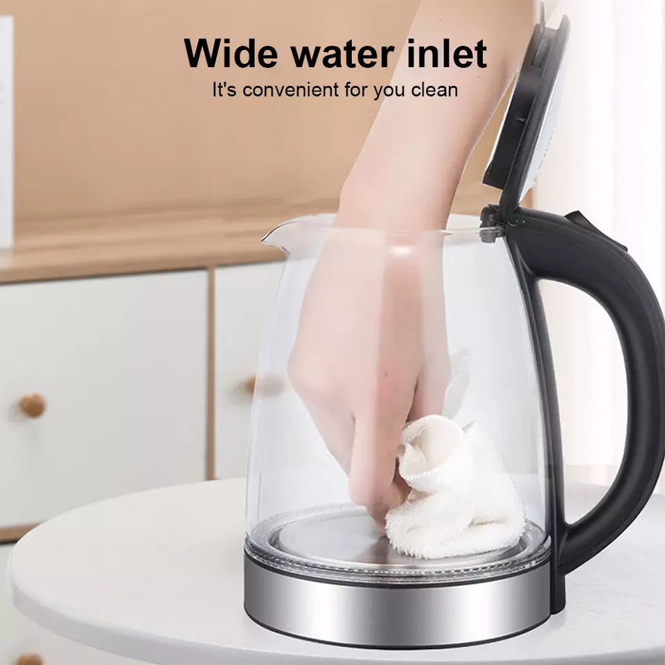 BowLift | Electric Kettle | 1.8L, 3000W, Rapid Boil, Auto Shut-Off & Borosilicate Glass for Tea, Coffee & Instant Meals