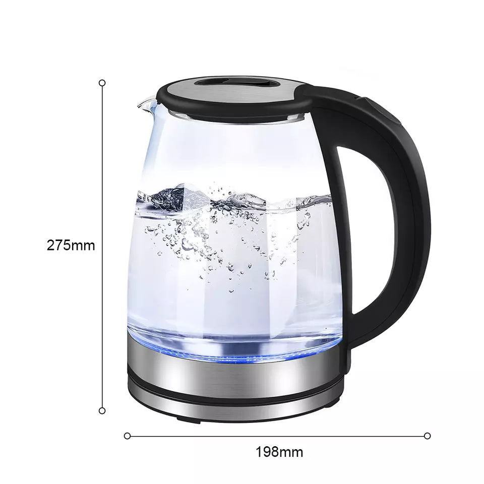 BowLift | Electric Kettle | 1.8L, 3000W, Rapid Boil, Auto Shut-Off & Borosilicate Glass for Tea, Coffee & Instant Meals