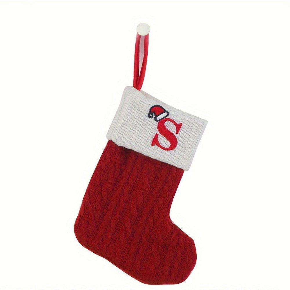 BowLift | Christmas Stocking Knit Monogram Alphabet Decorative Holiday Sock