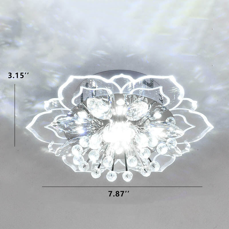 BowLift | GlowPetal LED Crystal Ceiling Light | Flower Shaped | Modern Design | Energy Saving | Decorative Lighting