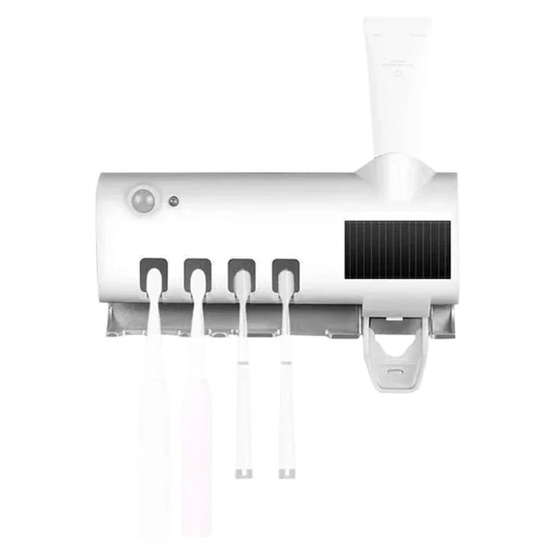 BowLift | Smart UV Light Sterilizer Toothbrush Holder, Wall Mounted Toothpaste Dispenser