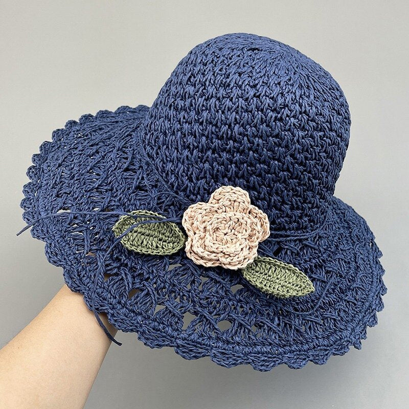 BowLift | Elegant Crochet Straw Hat with Ruffle Detail