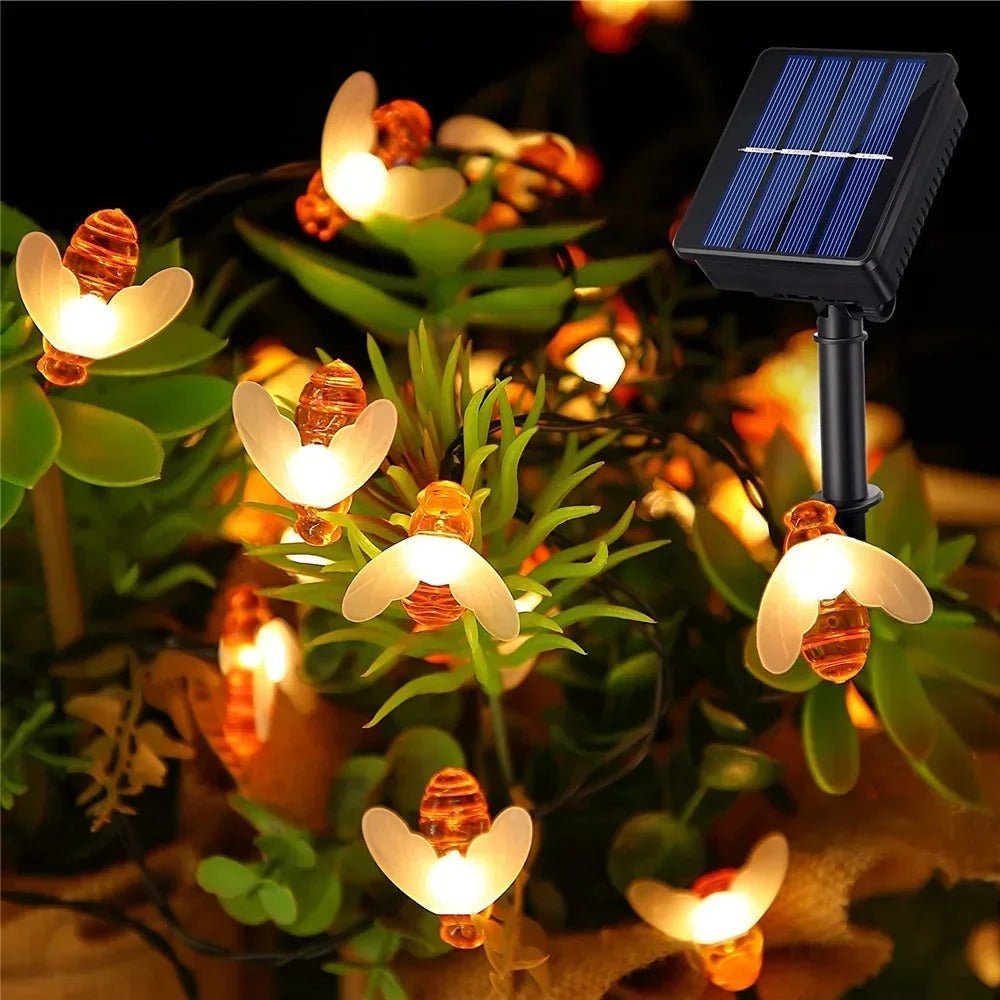BowLift | Solar Honey Bee String Lights - Waterproof Lights for Garden, Christmas, Wedding, Party Outdoor Lighting