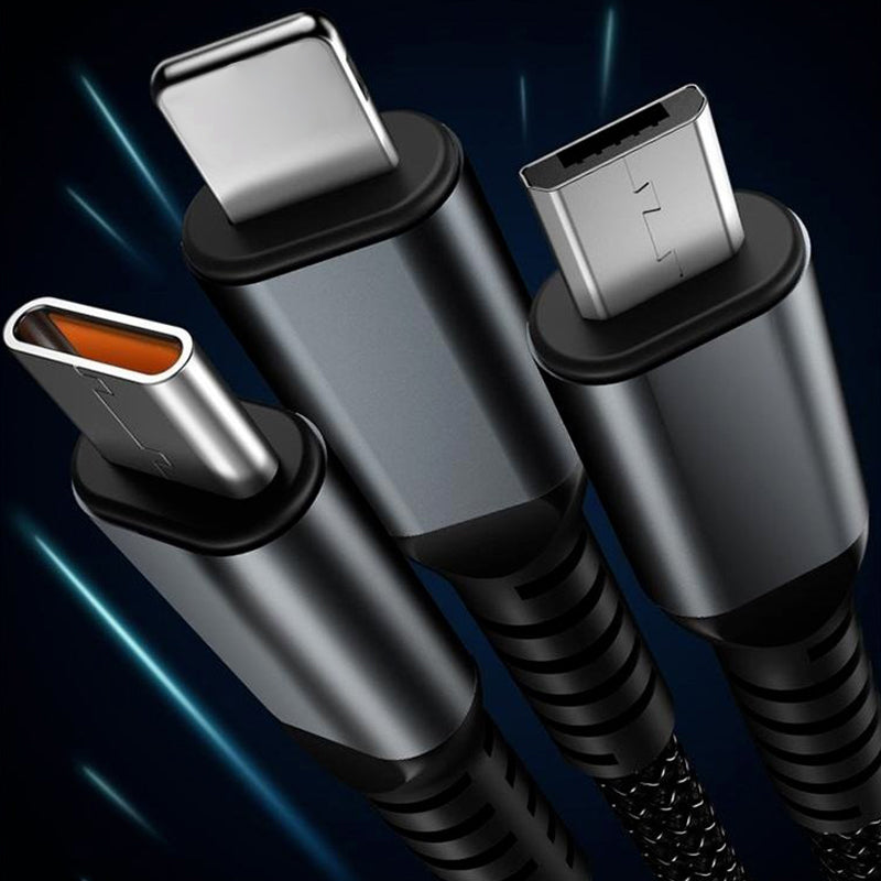 BowLift | Transparent glowing 3-in-1 super fast charging cable