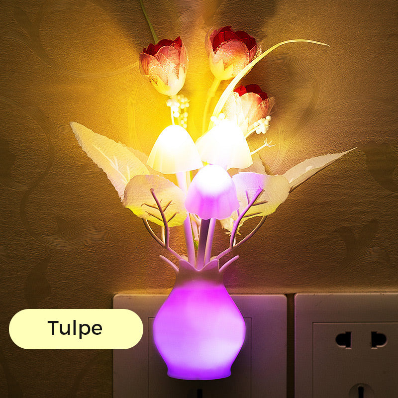 BowLift | LED night light in the form of simulated flowers with intelligent control for the bedroom