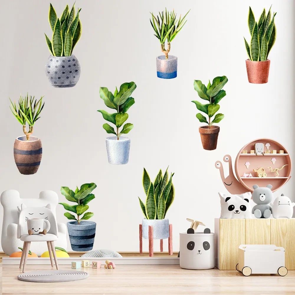 BowLift | 3D wall sticker with green plant