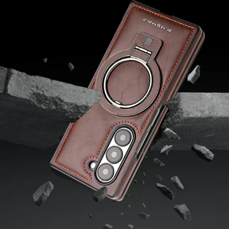BowLift | Premium PU leather magnetic case with stand for Samsung Fold 3/4/5/6