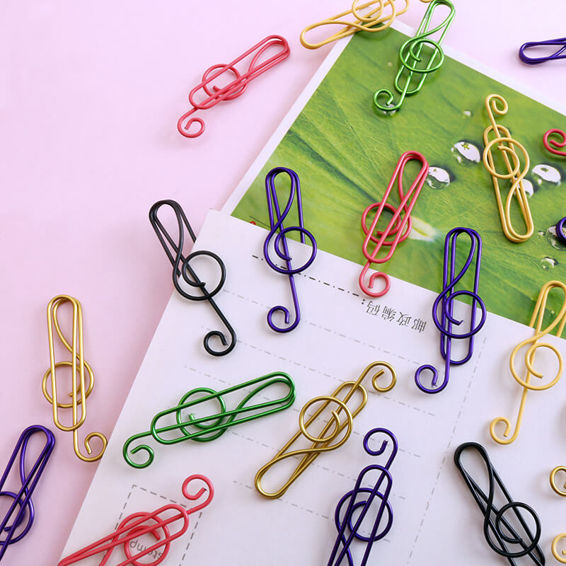 BowLift | Multicolored musical clips in metal (100 pcs)