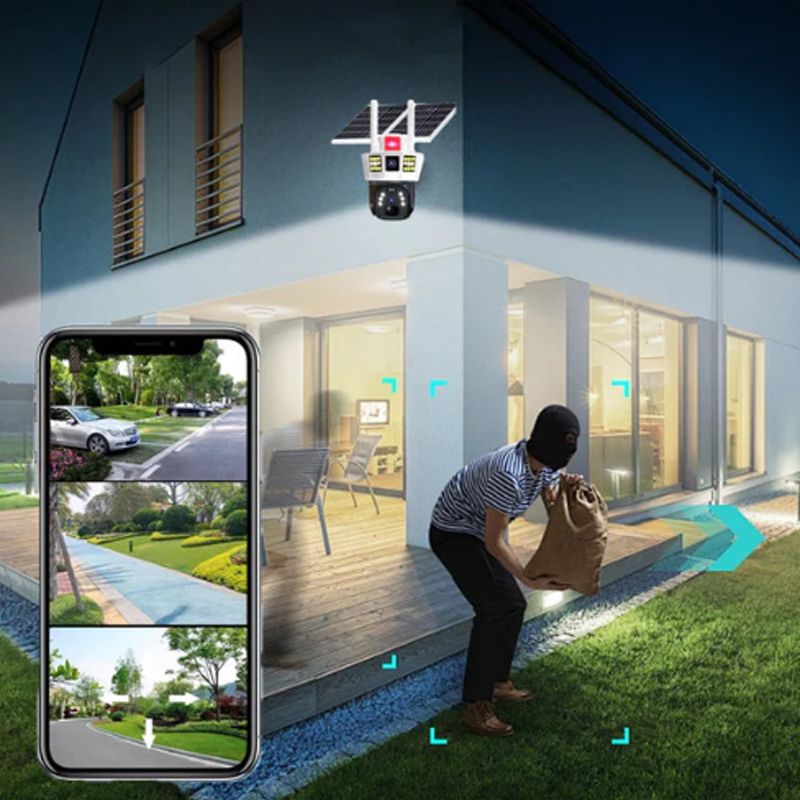 BowLift | 360° smart solar surveillance camera with three screens