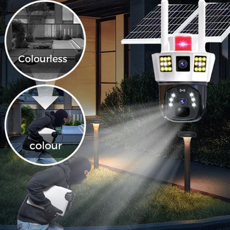 BowLift | 360° smart solar surveillance camera with three screens