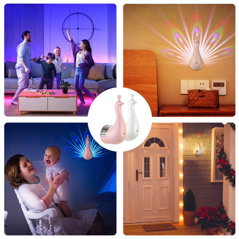 BowLift | Peacock Projection Wall Lamp with Remote Control