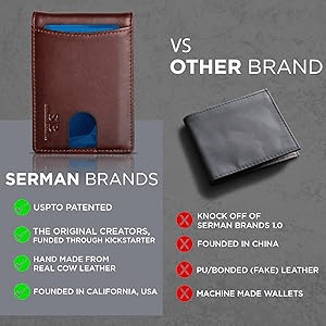 BowLift | Pop Up aluminum bag Money Clip Slim Leather Slots Credit Card Holder RFID Blocking Bifold Minimalist Wallet