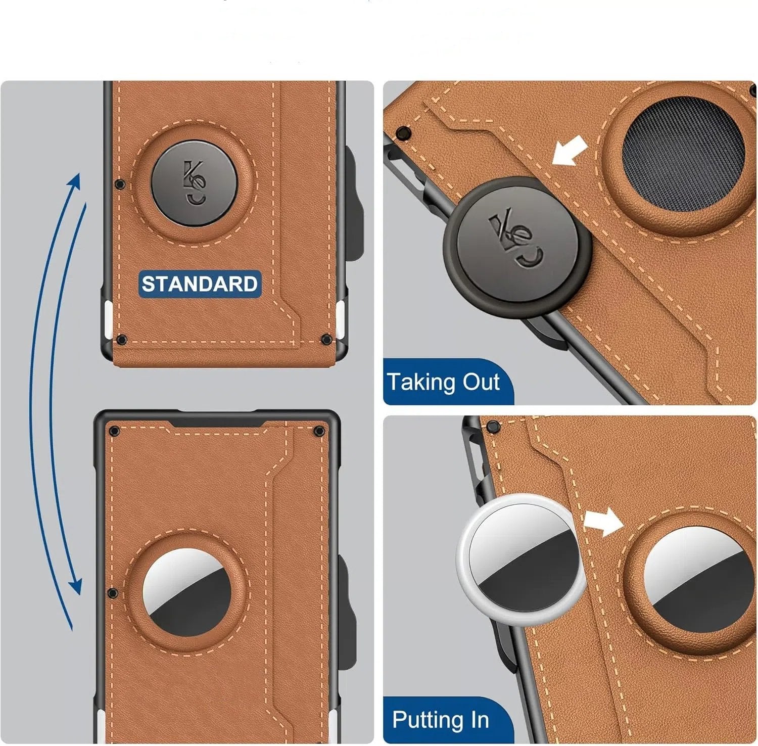 BowLift | Pop Up aluminum bag Money Clip Slim Leather Slots Credit Card Holder RFID Blocking Bifold Minimalist Wallet