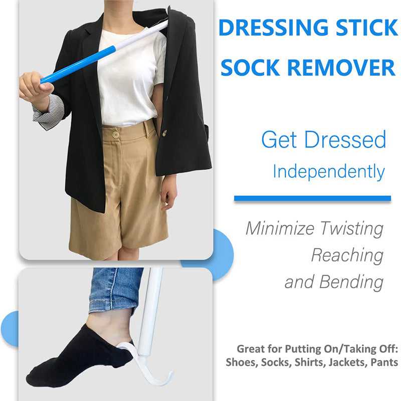 BowLift | Adjustable long shoehorn with sock remover for seniors