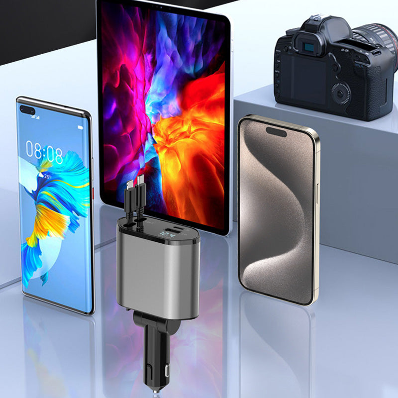 BowLift | 4-in-1 fast charger and retractable car charger