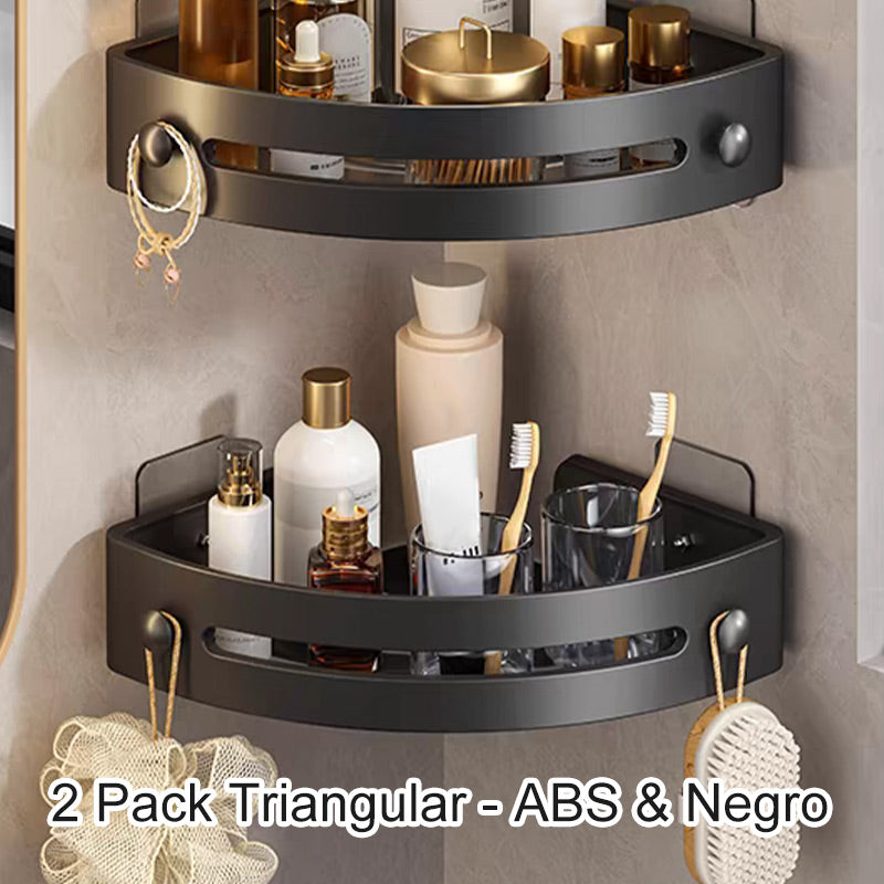 BowLift | Corner shower shelf without drilling with hooks