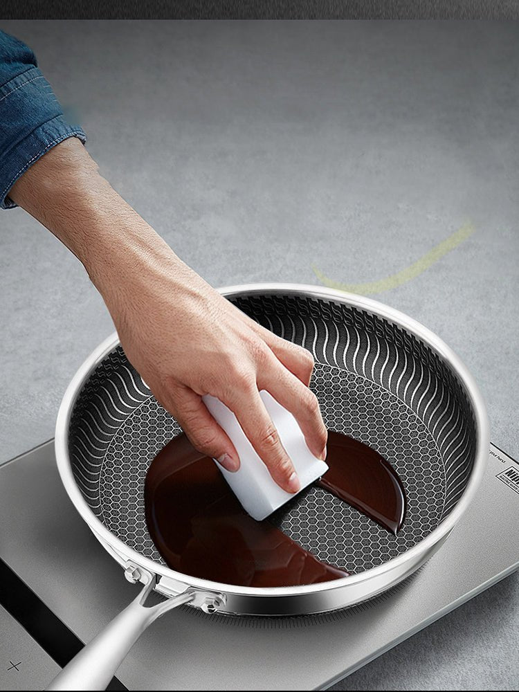 BowLift | FERROFLAME – Stainless Steel Frying Pan with Honeycomb Heat Distribution