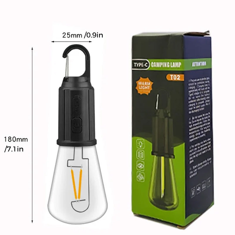 BowLift | New Outdoor Camping Hanging Type-C Charging Retro Light Bulb