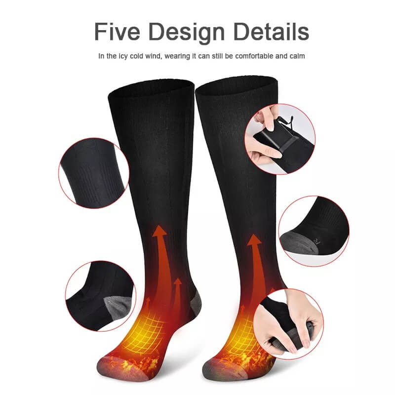 BowLift | Heated Electric Rechargeable Battery Warm Socks Men and Women for Ski