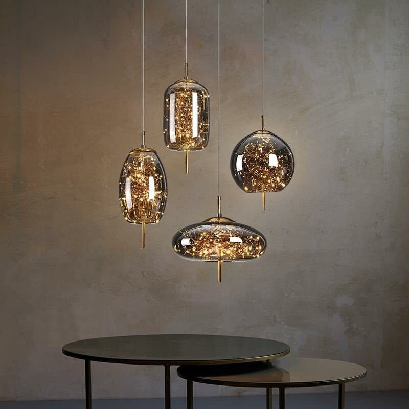 BowLift | Elegant Hanging Lamp with Glass Shade and Fairy Motif