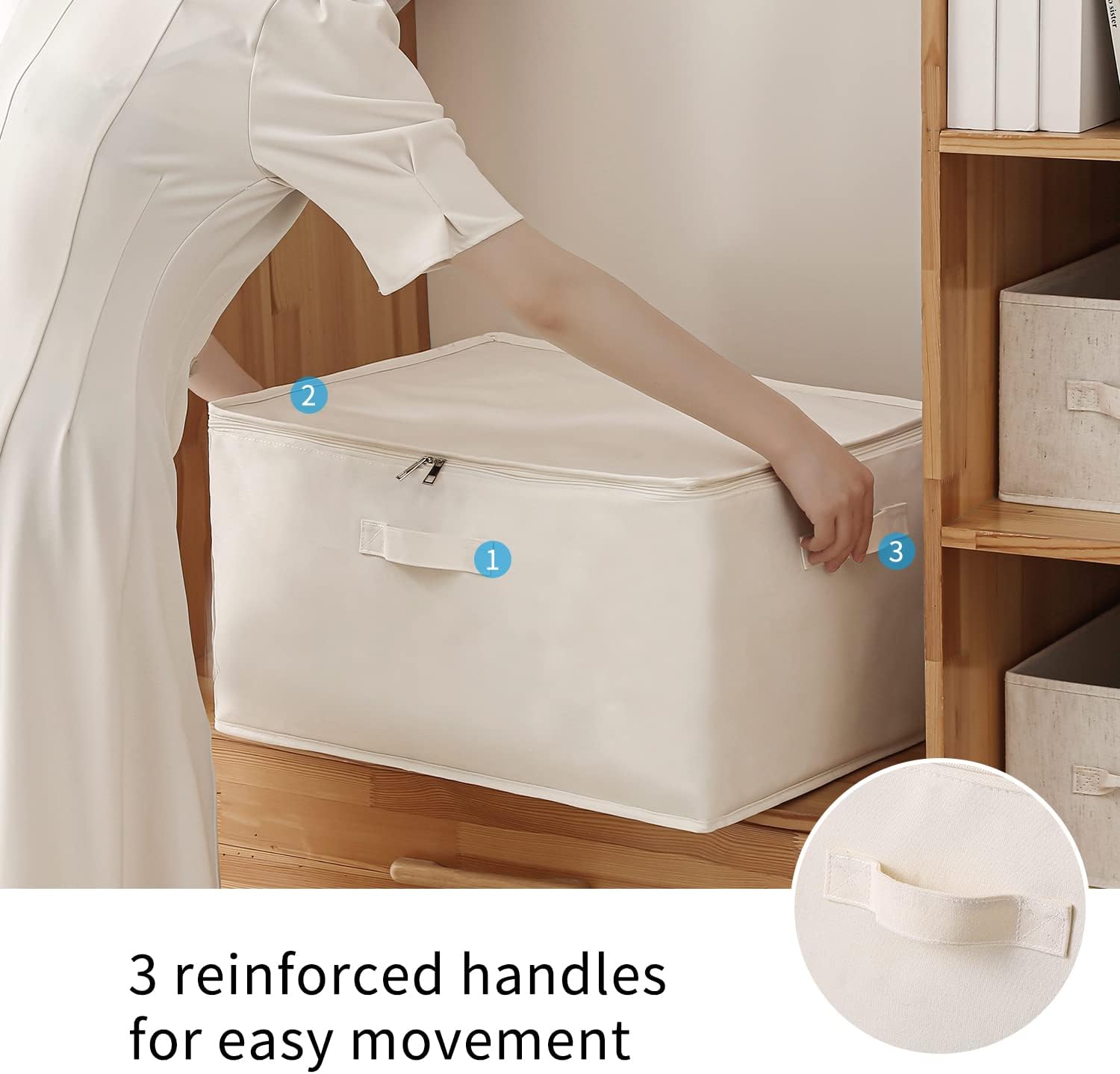 BowLift | Canvas Clothes Storage Organiser Set – Dual Zipper Bag with Handles & Window