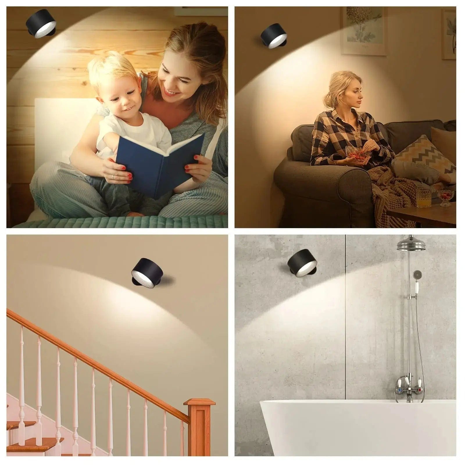 BowLift | Battery Operated Wall Light | Rechargeable, 360° Adjustable & Wireless for Bedrooms, Hallways & Reading Corners