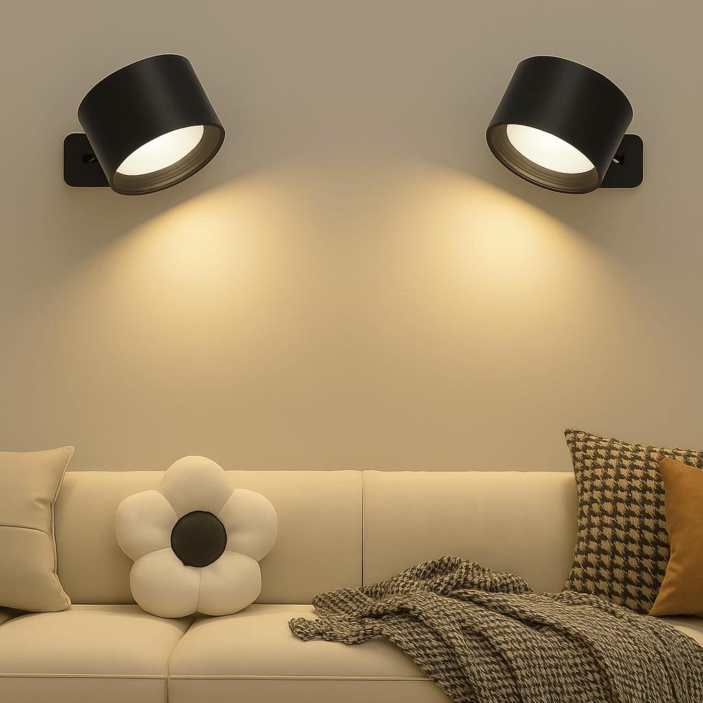 BowLift | Battery Operated Wall Light | Rechargeable, 360° Adjustable & Wireless for Modern Interiors