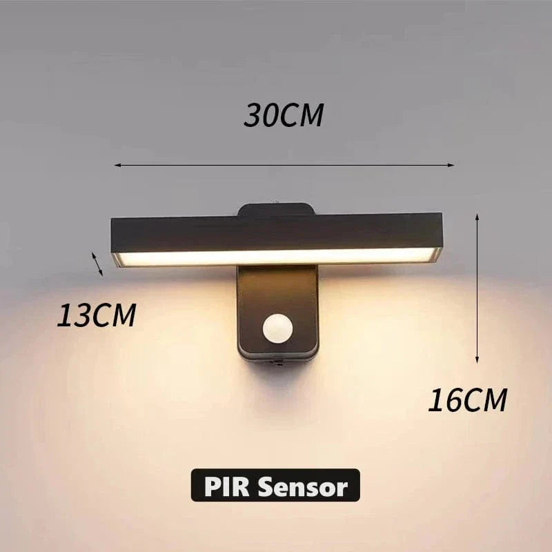 BowLift | PIR Motion Sensor Outdoor Wall Light | IP65 Waterproof, Rotatable Design & Adjustable Length for Gardens and Entrances