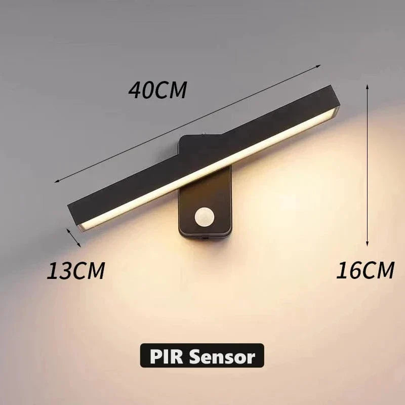 BowLift | PIR Motion Sensor Outdoor Wall Light | IP65 Waterproof, Rotatable Design & Adjustable Length for Gardens and Entrances