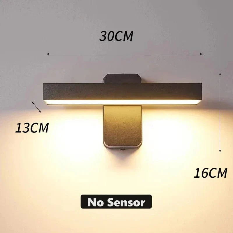 BowLift | PIR Motion Sensor Outdoor Wall Light | IP65 Waterproof, Rotatable Design & Adjustable Length for Gardens and Entrances