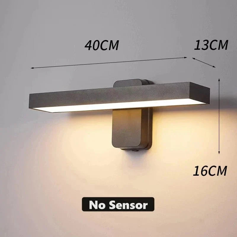 BowLift | PIR Motion Sensor Outdoor Wall Light | IP65 Waterproof, Rotatable Design & Adjustable Length for Gardens and Entrances