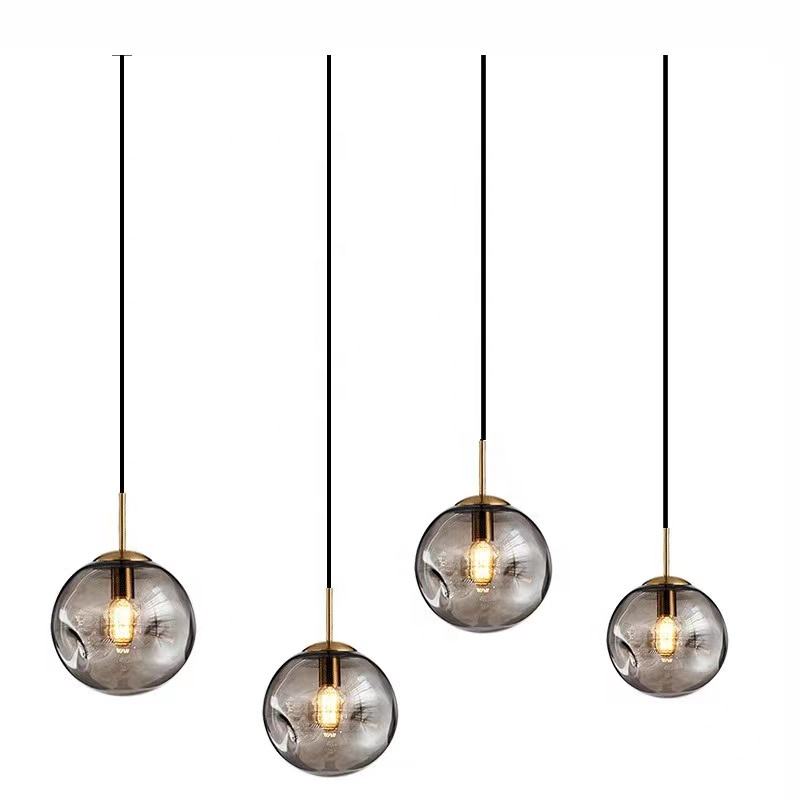 BowLift | Glass Spherical Pendant Light Fixture - Modern Hanging Lamp for Kitchen, Dining Room & Living Spaces