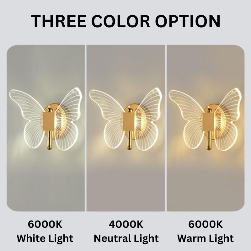 BowLift | FloraVyne LED Wall Light – Butterfly-shaped design lamp with 3 light modes energy-saving and elegant