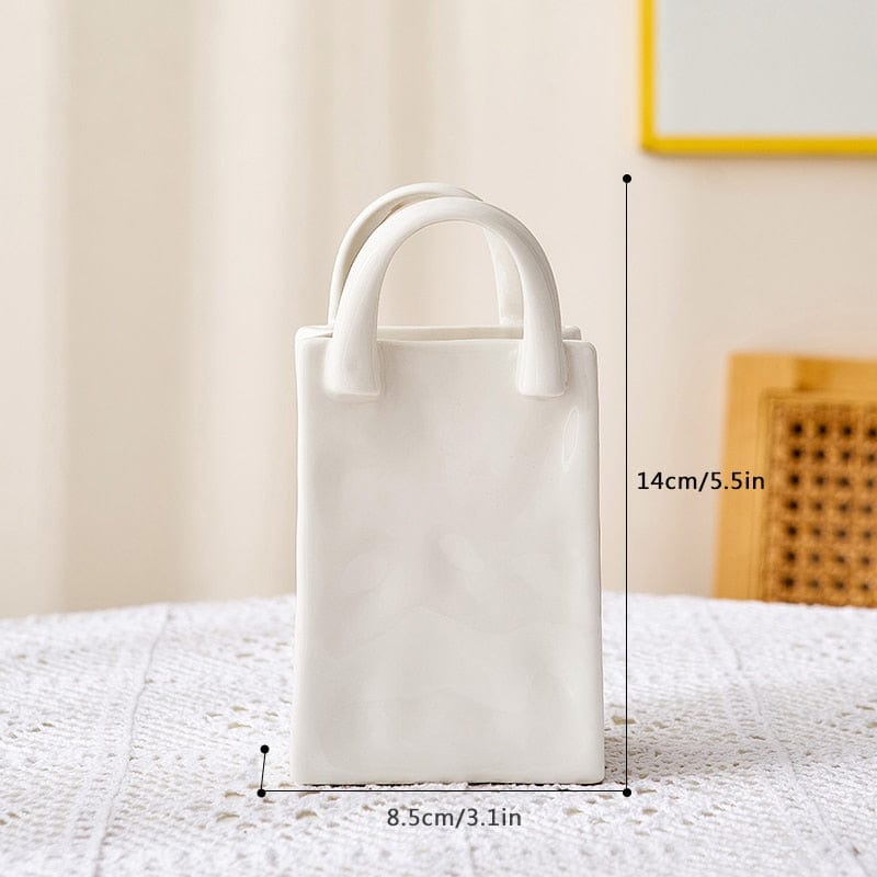 BowLift | White Bag Porcelain Vase