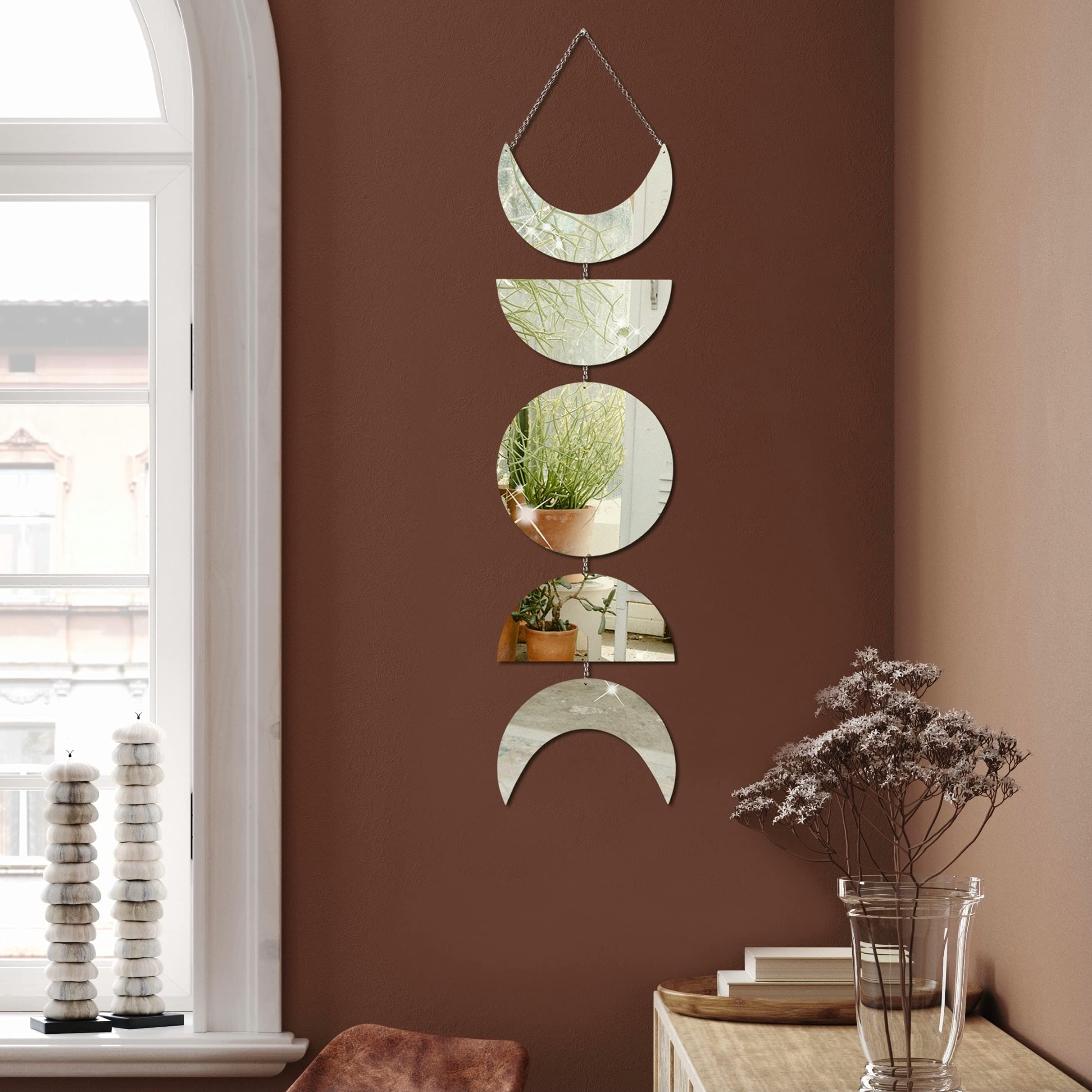 BowLift | Moon phases mirror wall hanging