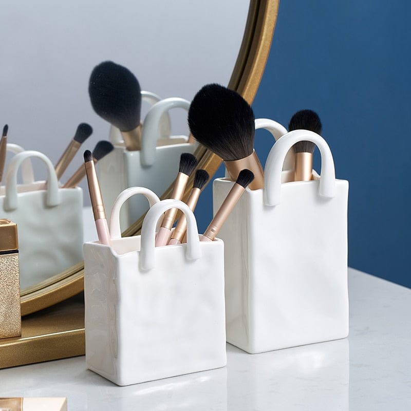BowLift | White Bag Porcelain Vase