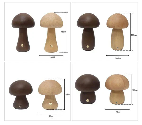 BowLift | Wooden Mushroom LED Night Light - GlowShroom