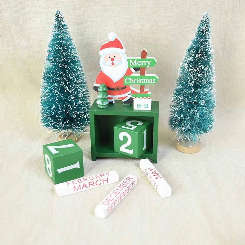 BowLift | Wooden Painted Christmas Countdown Calendar – Festive Christmas Home Decor & New Year Countdown Gift