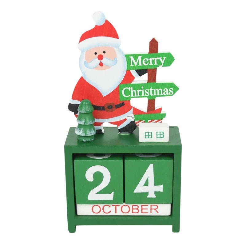 BowLift | Wooden Painted Christmas Countdown Calendar – Festive Christmas Home Decor & New Year Countdown Gift