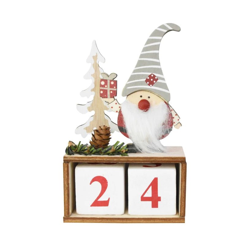 BowLift | Wooden Painted Christmas Countdown Calendar – Festive Christmas Home Decor & New Year Countdown Gift