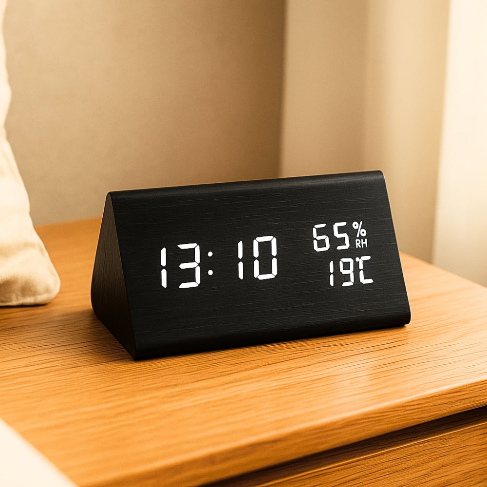 BowLift | Elora Wooden LED Alarm Clock Digital Display
