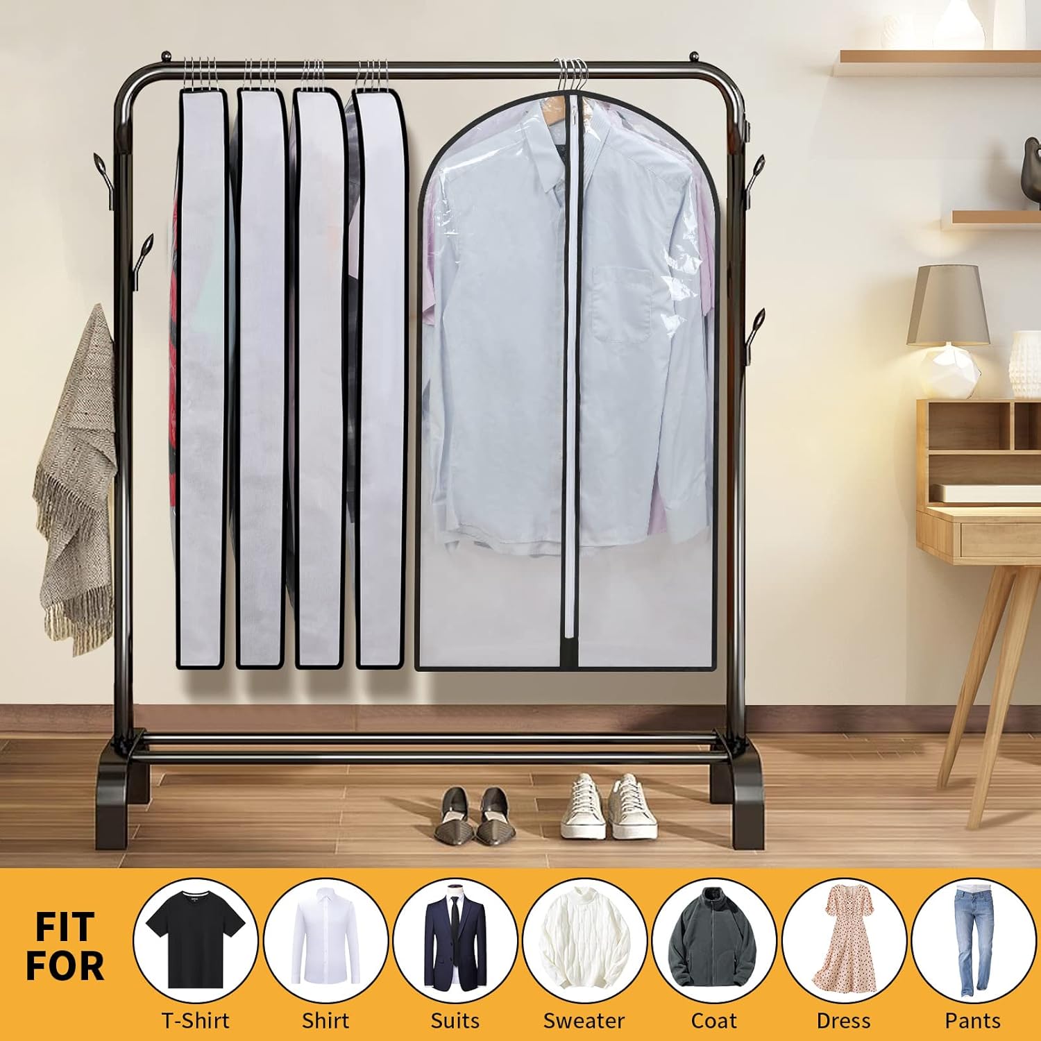 BowLift | PEVA Garment Cover Set – 12-Pack Hanging Clothes Bags in 3 Sizes (Buy 1, Get 1 FREE)