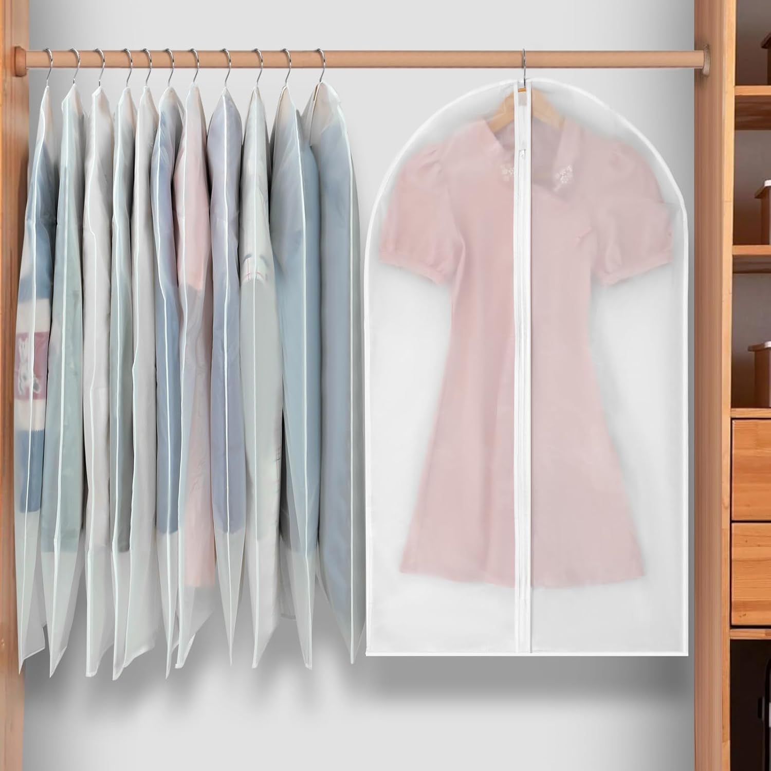 BowLift | PEVA Garment Cover Set – 12-Pack Hanging Clothes Bags in 3 Sizes (Buy 1, Get 1 FREE)