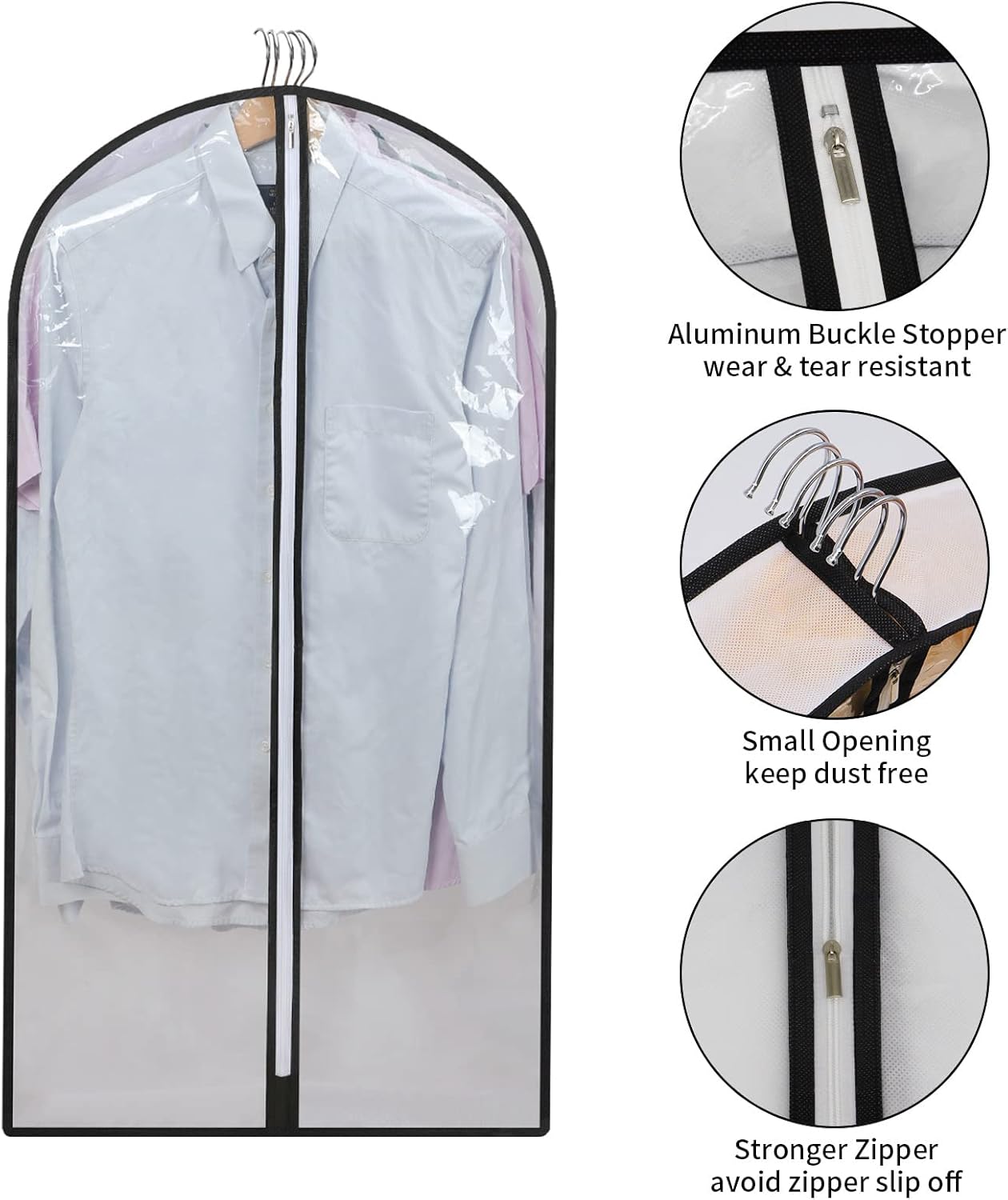 BowLift | PEVA Garment Cover Set – 12-Pack Hanging Clothes Bags in 3 Sizes (Buy 1, Get 1 FREE)