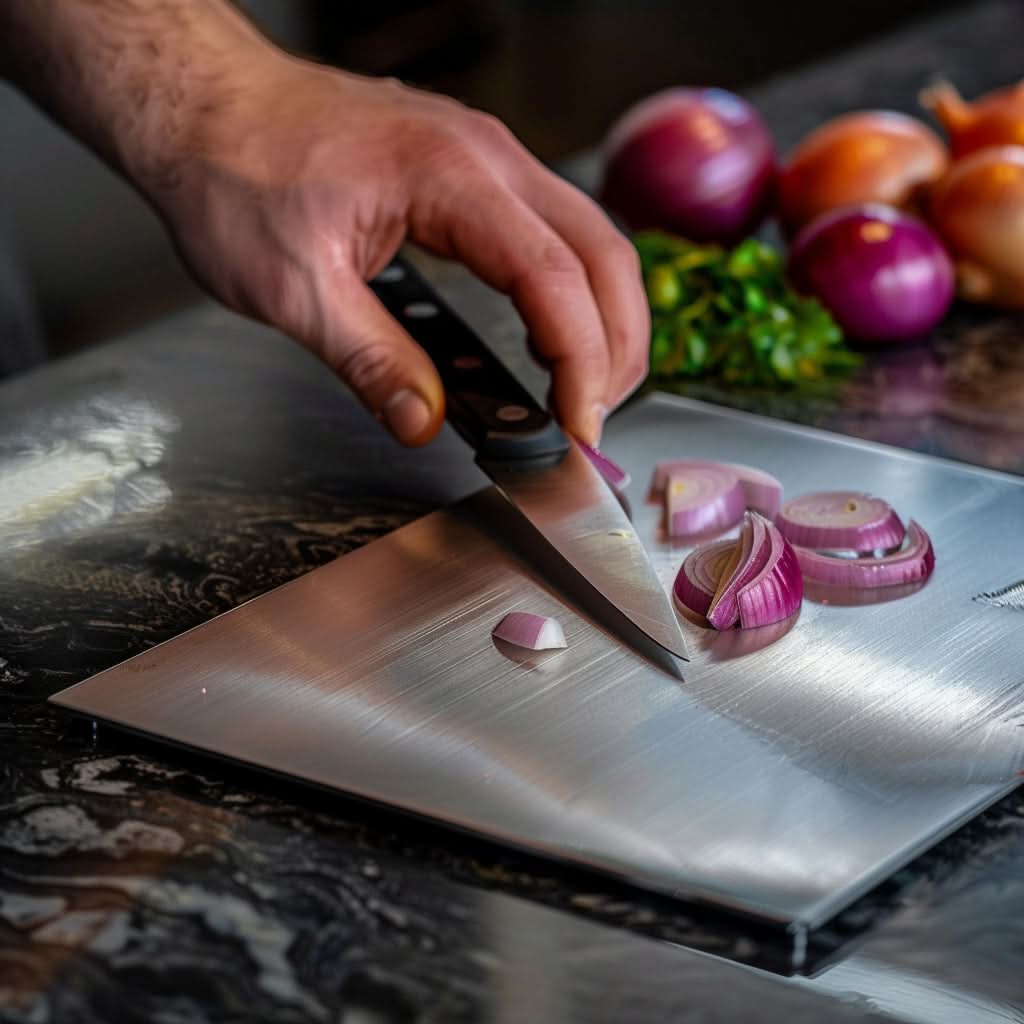 BowLift | STEELSLICE – Stainless Steel Cutting Board for Kitchen