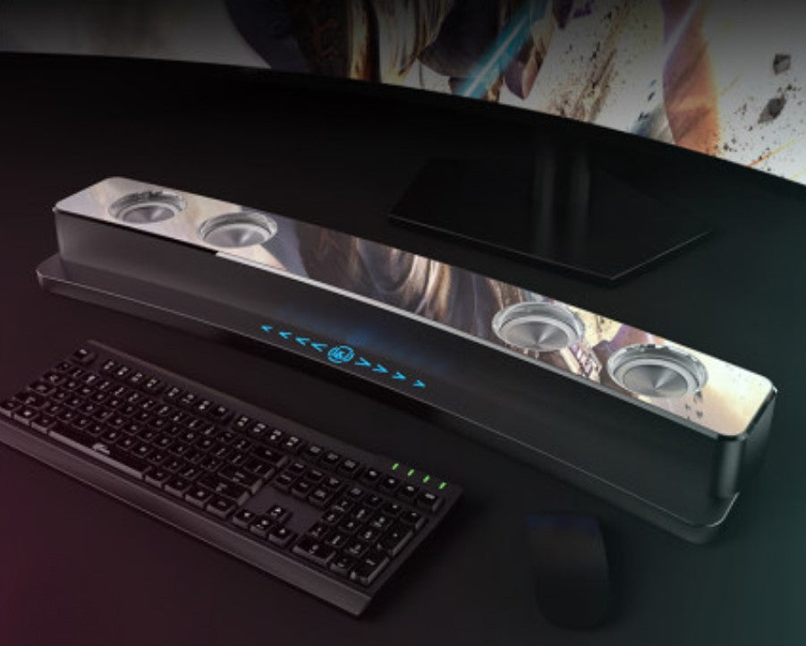 BowLift | Bluetooth Gaming Speaker, with RGB Lighting, Bluetooth 5.0, Dual Diaphragm, Dual Speakers, Mechanical Buttons, Clock & Alarm