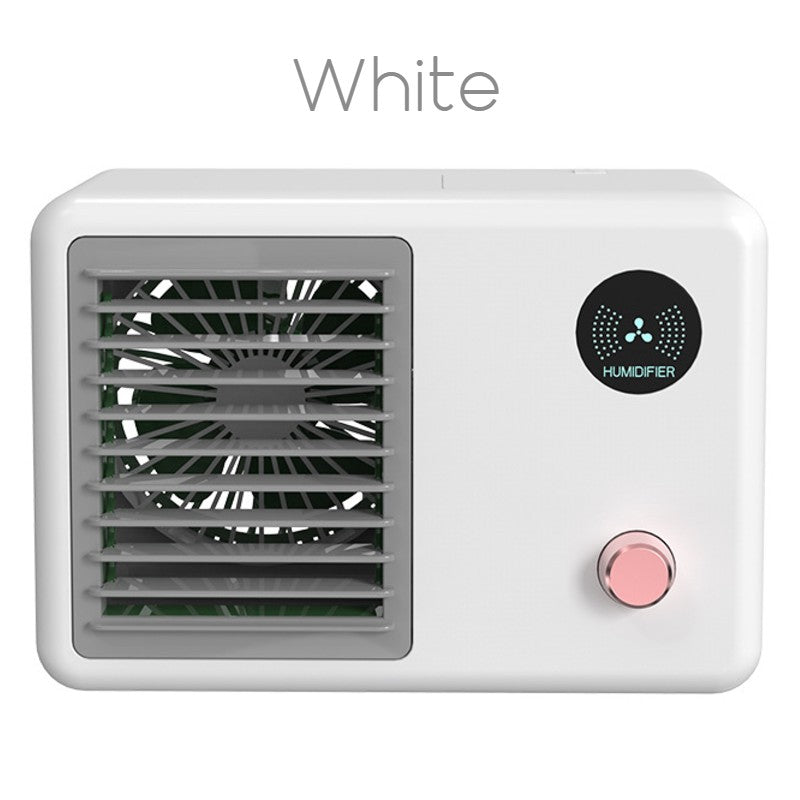 BowLift | 2-in-1 Wireless Retro Radio-shape Fan with Humidifier, with Night Light, 3 Wind Modes & Adjustable Angle, for Desk, Table & More