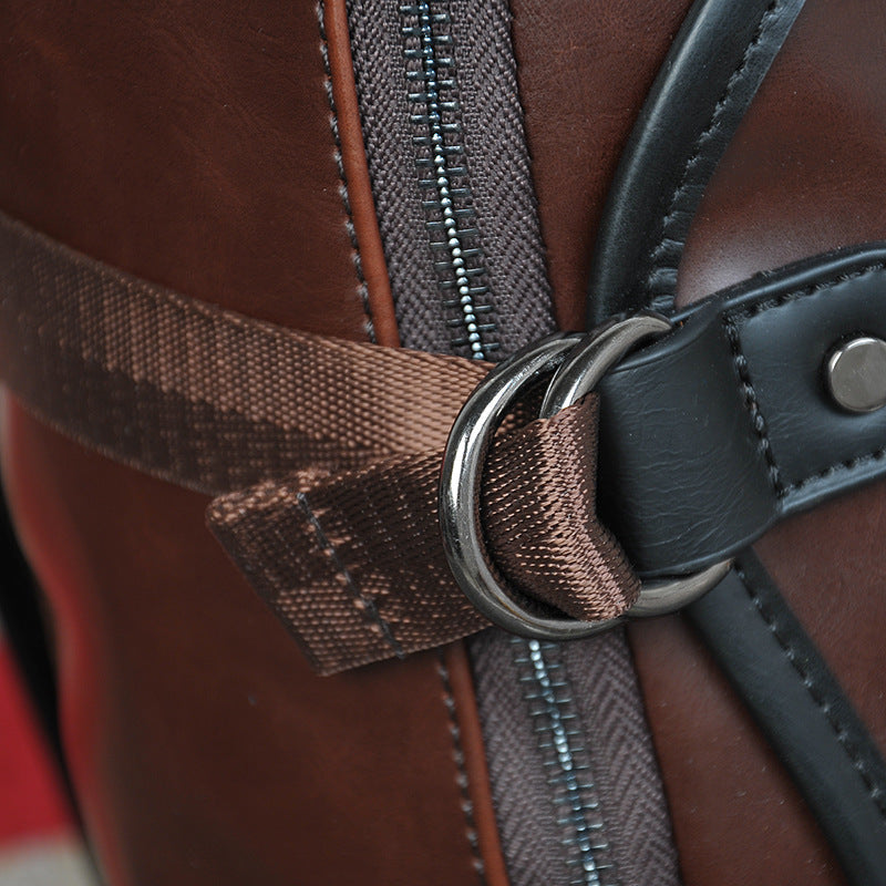 BowLift | Brown Business Leather Backpack, with Easy-to-carry Top Handle for Travel, Work and Outdoors