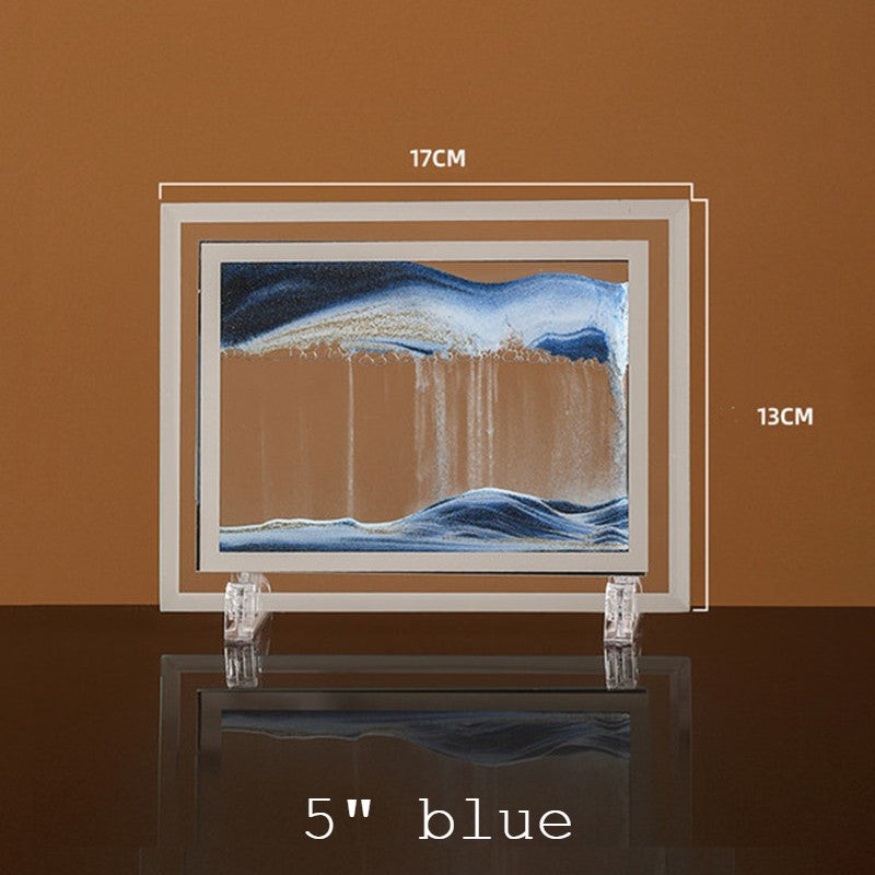 BowLift | Dynamic Glass Framed Moving Sand Nature Landscape, for Desktop, Home, Office, Decor